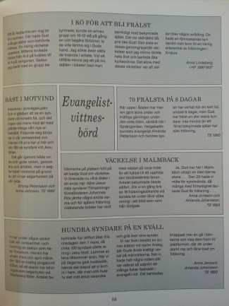 Vittnesbörd från Helgelseförbundets evangelister